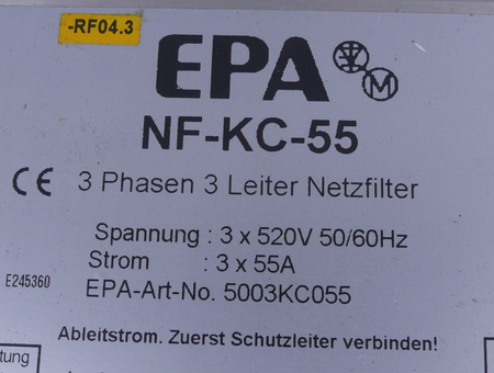 EPA 3 Phasen 3 Leiter Netzfilter NF-KC-55/R2 5003KC055