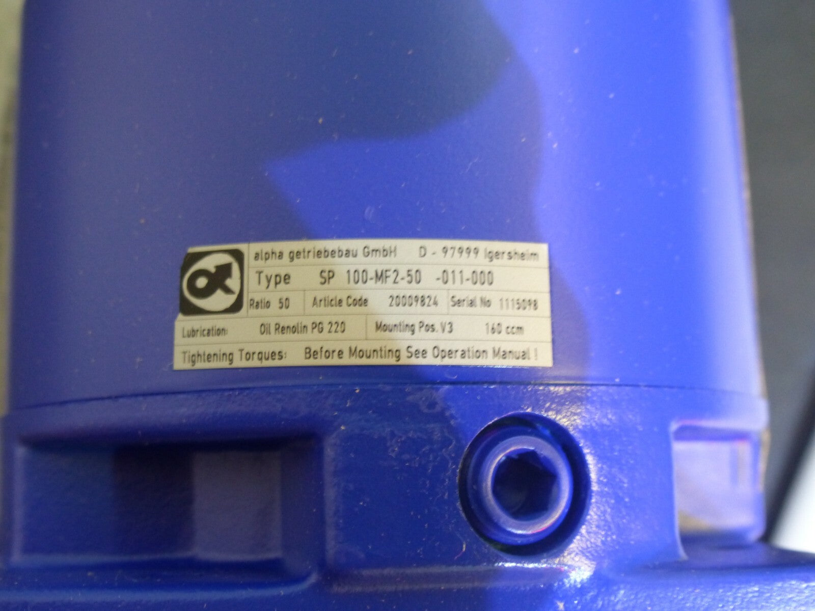 Alpha SP 100-MF2-50  -011-000 s. Bilder