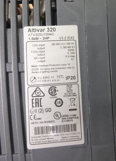 Schneider Altivar 320 1.5kW ATV320U15N4C