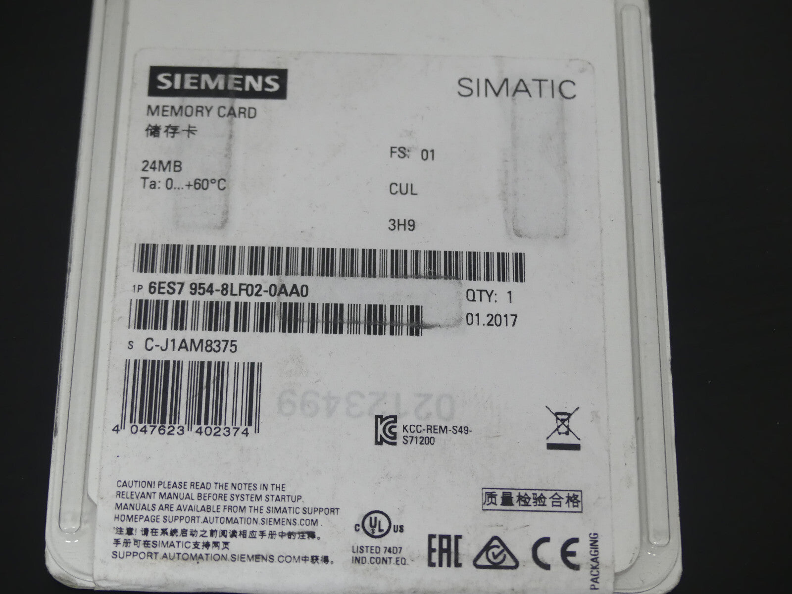 Siemens 6ES7 954-8LF02-0AA0  6ES7 9548LF020AA0  FS:01