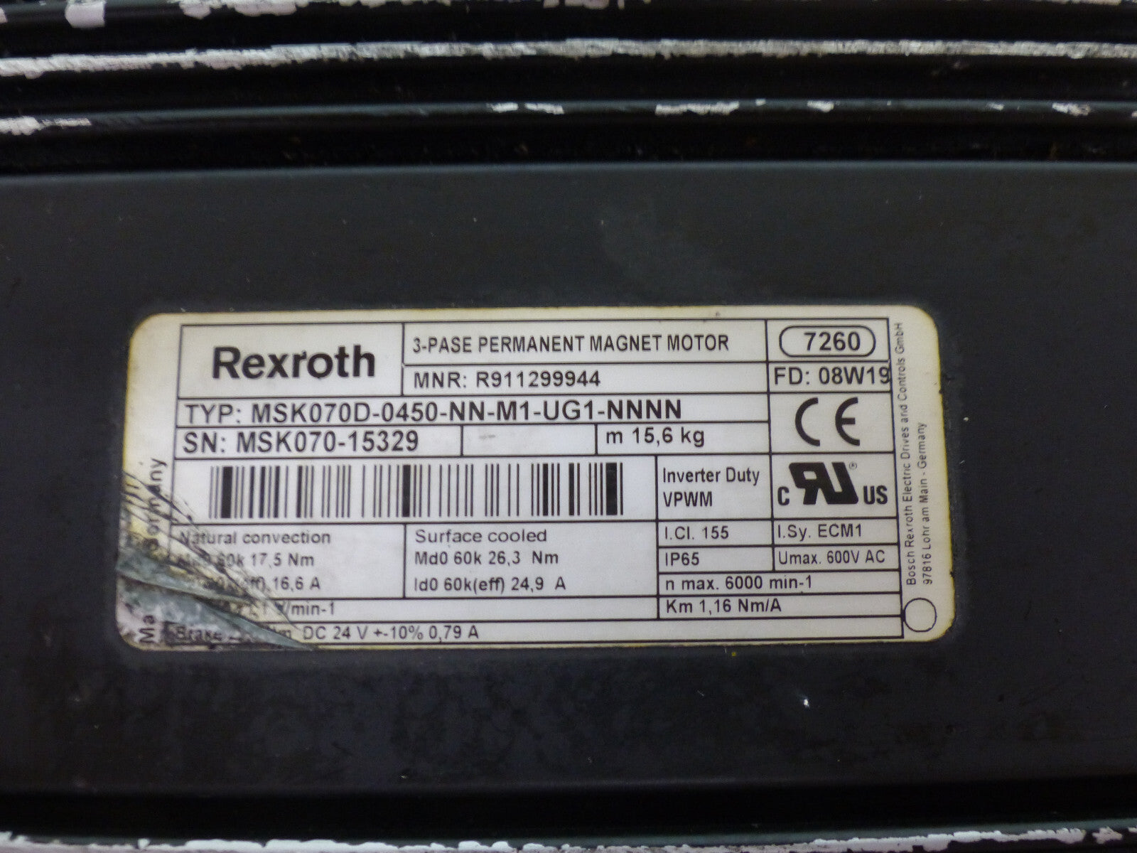 Rexroth Permanent-Magnet-Motor MSK070D-0450-NN-M1-UG1-NNNN