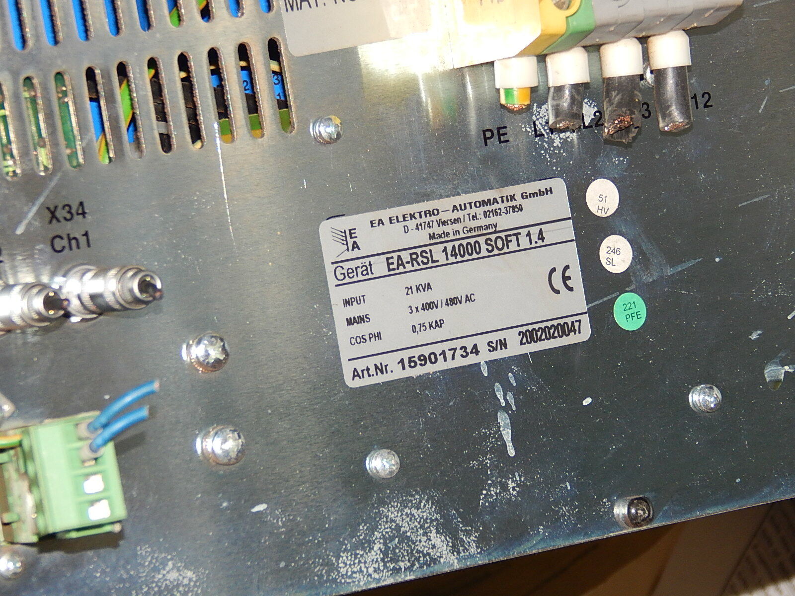 ROFIN SINAR EA-RSL 14000 SOFT 1.4  LASER POWER-SUPPLY// EARSL14000SOFT14  Used