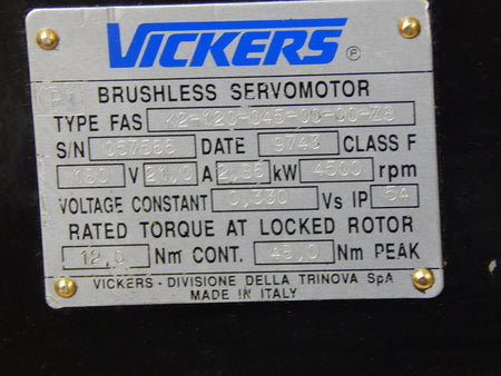VICKERS FAS  K2-120-045-00-00-Z8 Used 