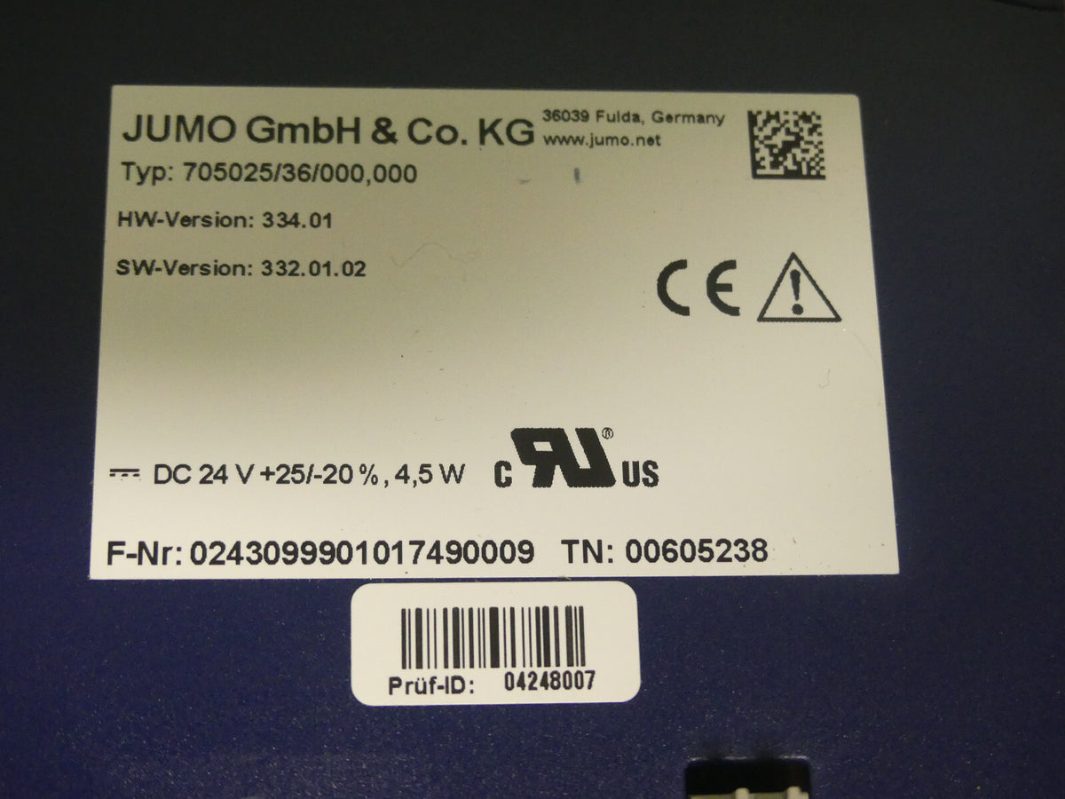 jumo 705025/36/000,000 HW-Version:334.01