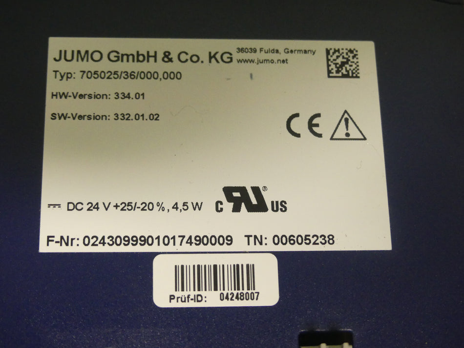 jumo 705025/36/000,000 HW-Version:334.01