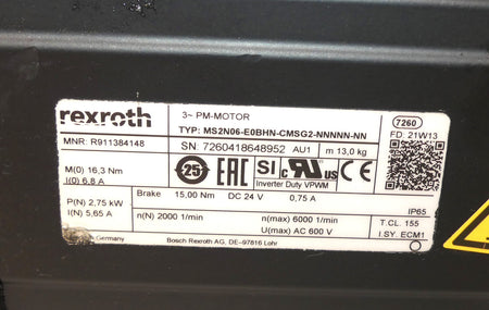 REXROTH MS2N06-E0BHN-CMS-G2-NNNNN-NN