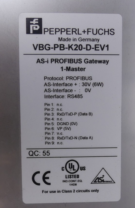 Pepperl+Fuchs VBG-PB-K20-D-EV1  AS-i  Profibus Gateway 1-Master
