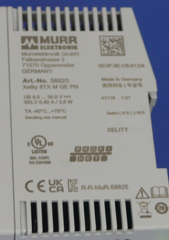 MURR ELEKTRONIK  XELITY 8TX M GE PN 58825