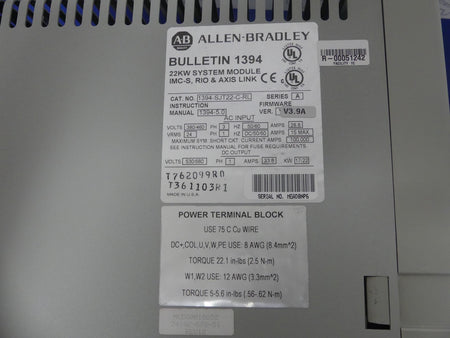 ALLEN BRADLEY BULLETIN 1394-SJT22-C-RL