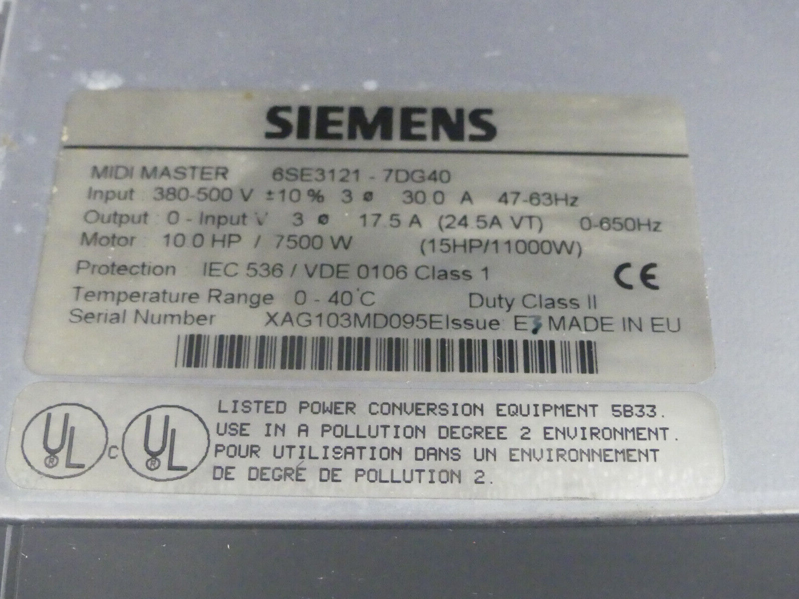 Siemens Midi Master 6SE3121-7DG40