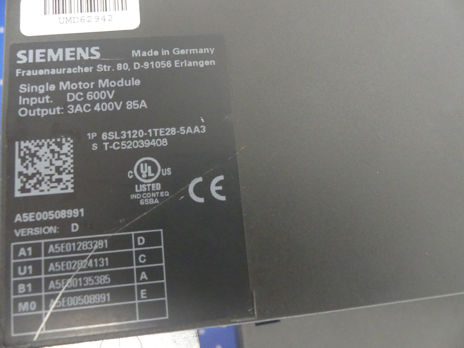 Siemens 6SL3120-1TE28-5AA3