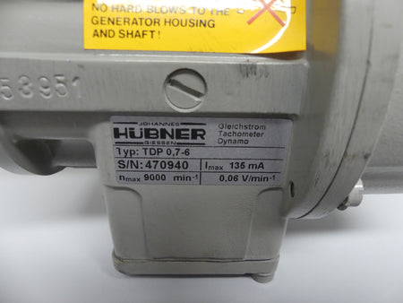 Hübner TDP  0,7-6  Gleichstrom Tachometer Dynamo Tacho