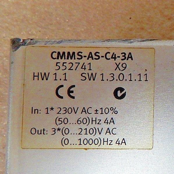 FESTO CMMS-AS-C4-3A 552741 Motorcontroller HW 1.1 SW 1.3.0.1.11