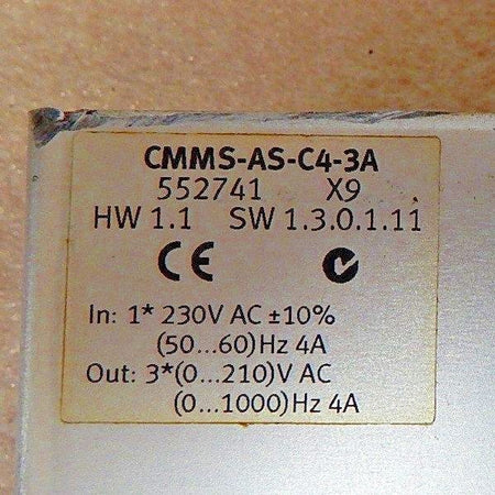 FESTO CMMS-AS-C4-3A 552741 Motorcontroller HW 1.1 SW 1.3.0.1.11