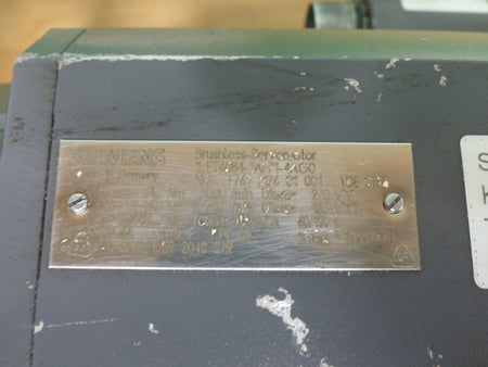 SIEMENS SERVMOTOR 1FT6084-1AF71-4AG0 used