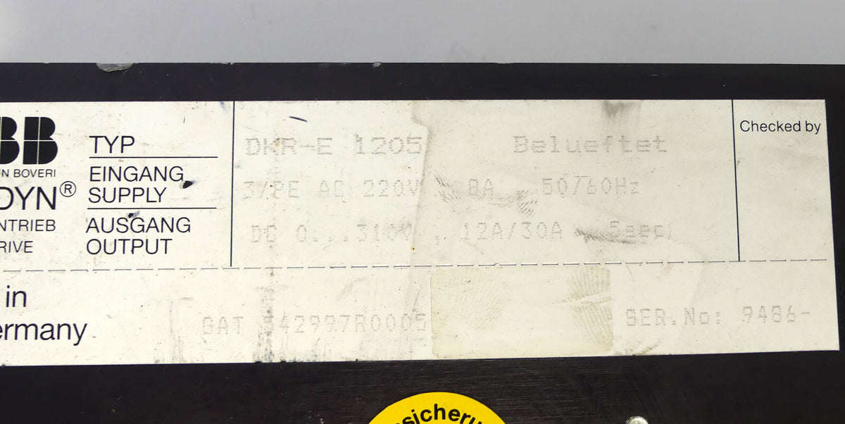 ABB AXODYN Servo Antrieb DKR-E 1205