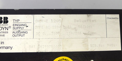 ABB AXODYN Servo Antrieb DKR-E 1205