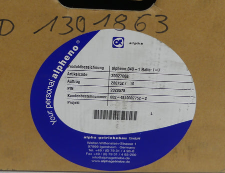 Wittenstein alpheno 040-1 i=7