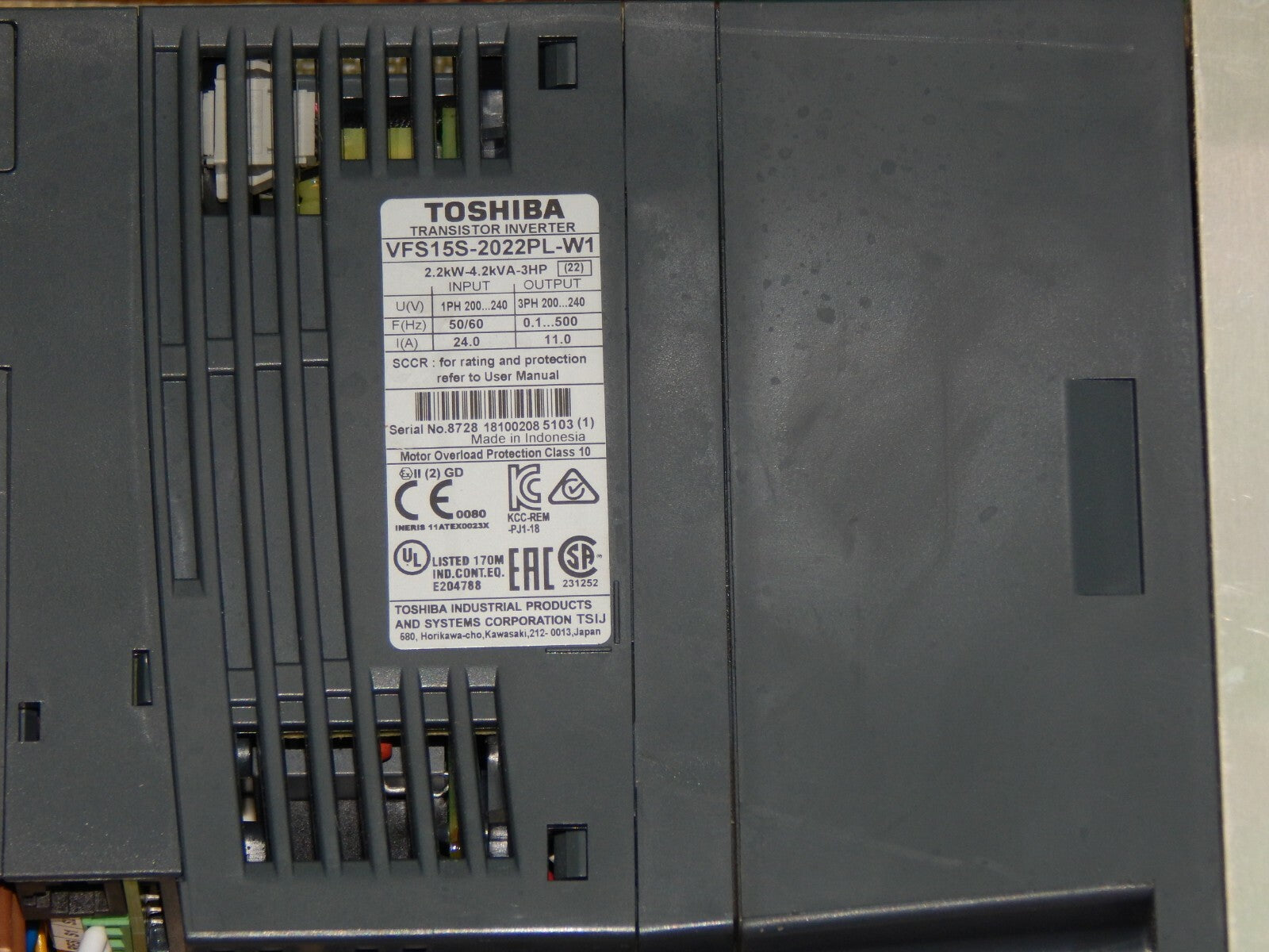 Toshiba  Transister Inverter VFS15S-2022PL-W1 Max.Motorleistung: 2,2kW