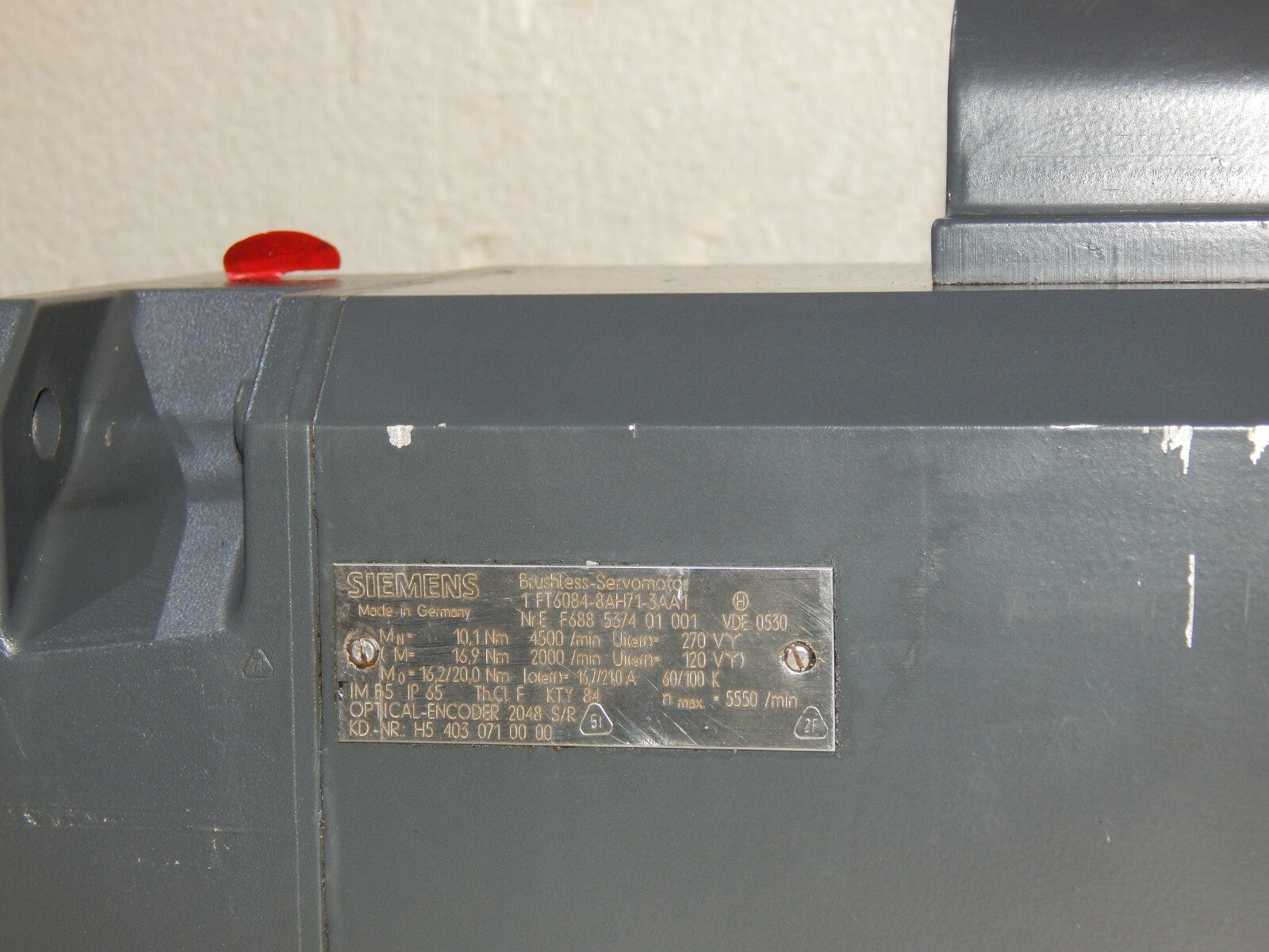 Siemens 1FT6084-8AH71-3AA1 Servomotor used