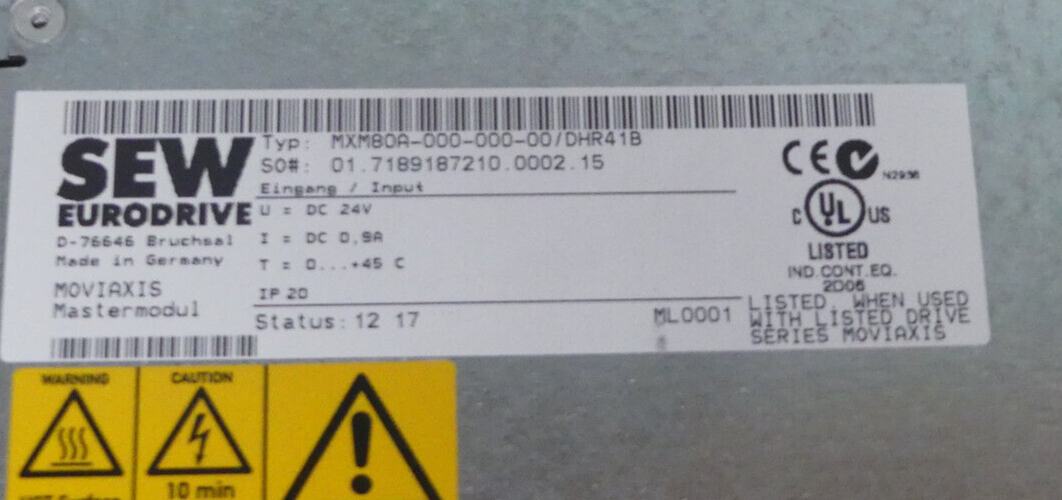 SEW Eurodrive Moviaxis Mastermodul MXM80A-000-000-00/DHR41B