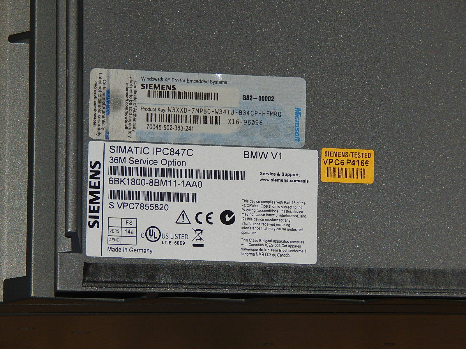 Siemens Simatic Rack PC  IPC847C  6BK1800-8BM11-1AA0 