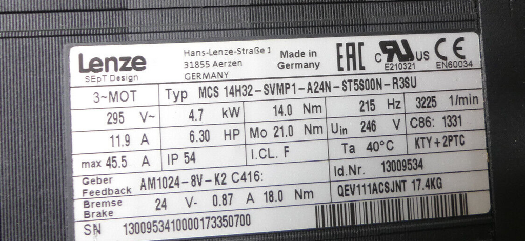lenze MCS 14H32-SVMP1-A24N-ST5S00N-R3SU  MCS14H32-SVMP1-A24N-ST5S00N-R3SU