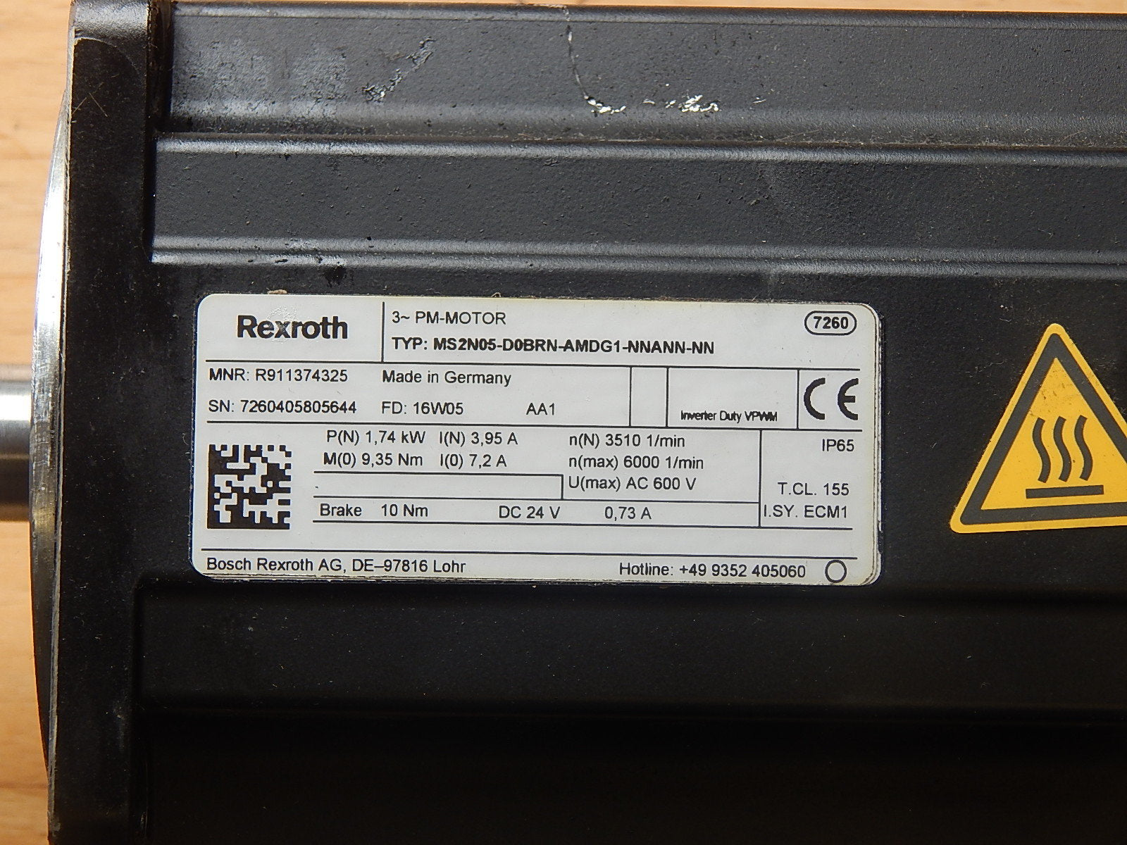 Rexroth 3-PM Motor  MS2N05-D0BRN-AMDG1-NNANN-NN  Top Zustand