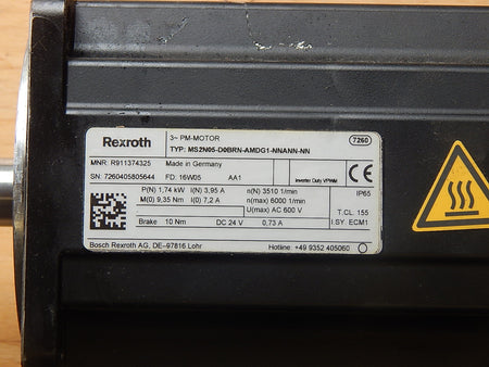 Rexroth 3-PM Motor  MS2N05-D0BRN-AMDG1-NNANN-NN  Top Zustand