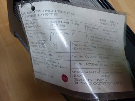 indermat mac 920b-0-pd-1-b/110-a-0/-i01250 used s.Bilder