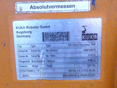 KUKA KR150-2 F EXCLUSIVE 2000
