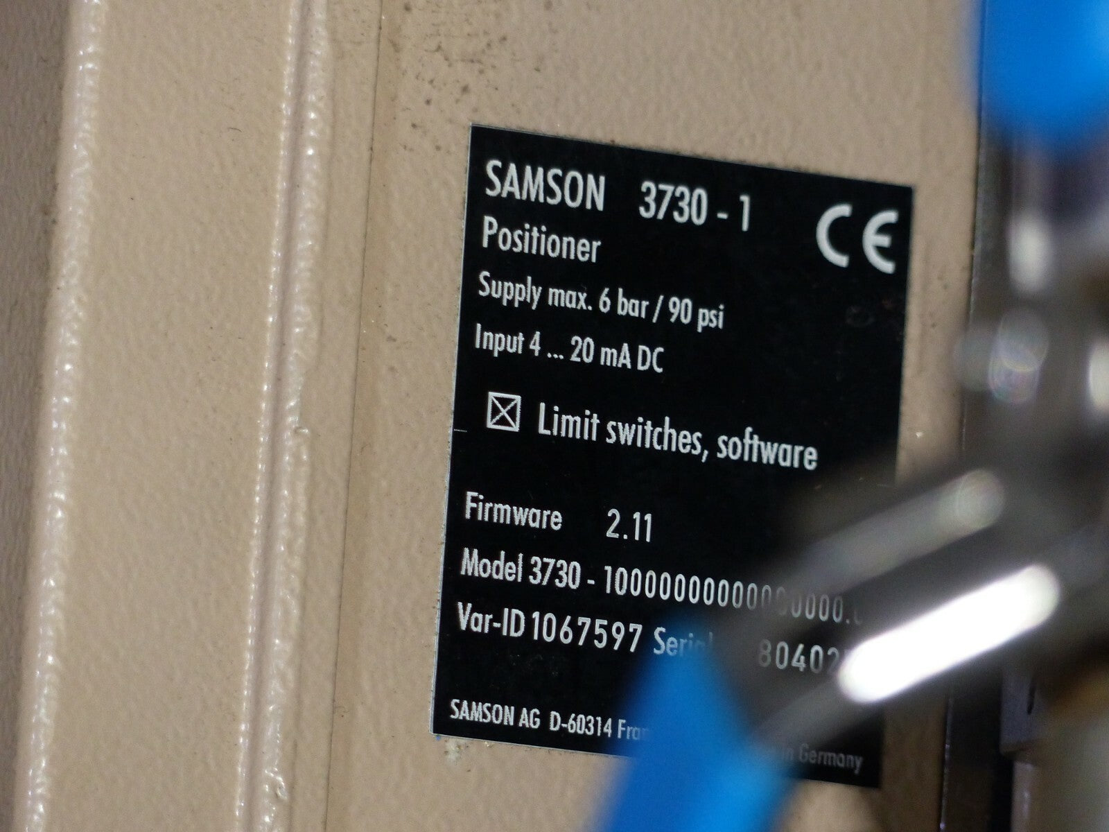  Samson 3277 Pneumatischer Stellantrieb 3277-03141091010201000.01 + 3730-1
