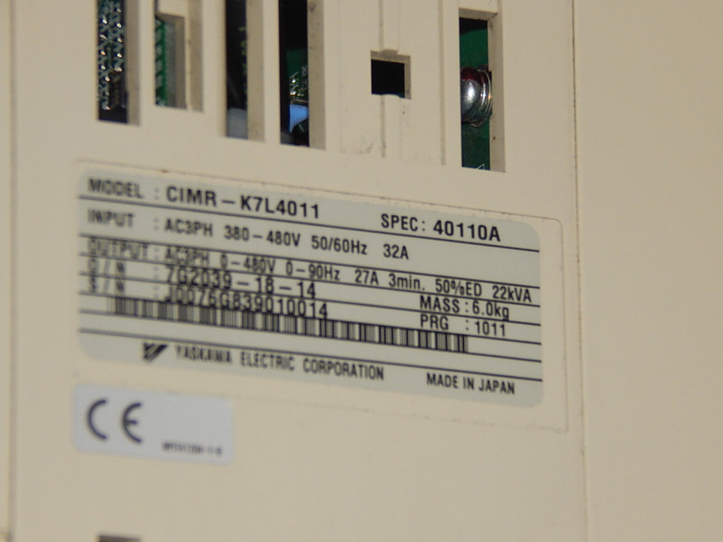  YASKAWA CIMR-K7L4011 SPEC:40110A 22 KVA FREQUENZUMRICHTER USED