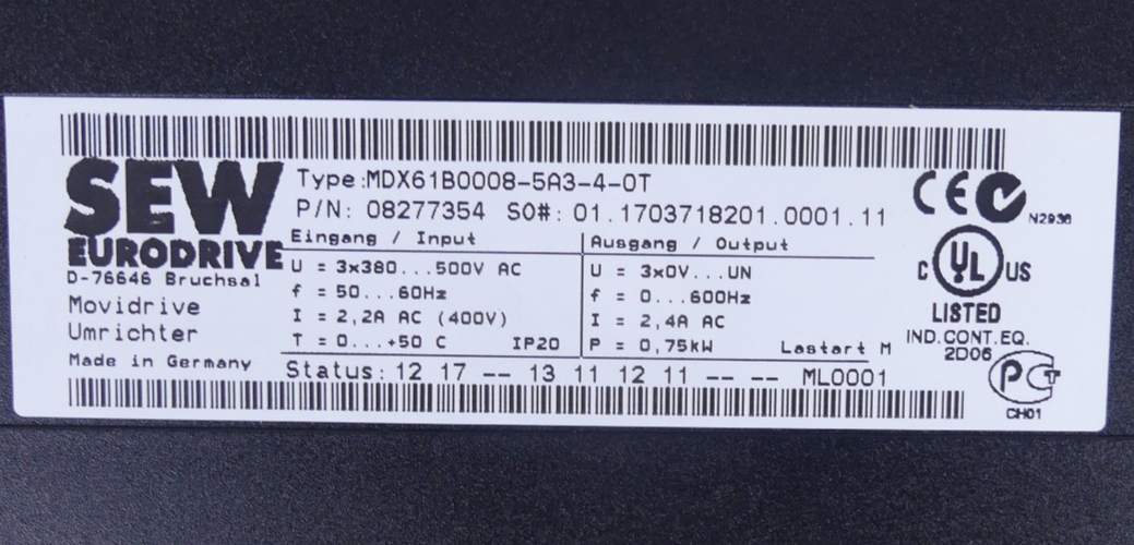 SEW MDX61B0008-5A3-4-0T  08277354