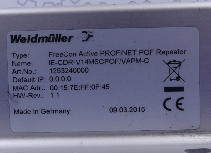 Weidmüller IE-CDR-V14MSCPOF/VAPM-C  Profinet POF Repeater