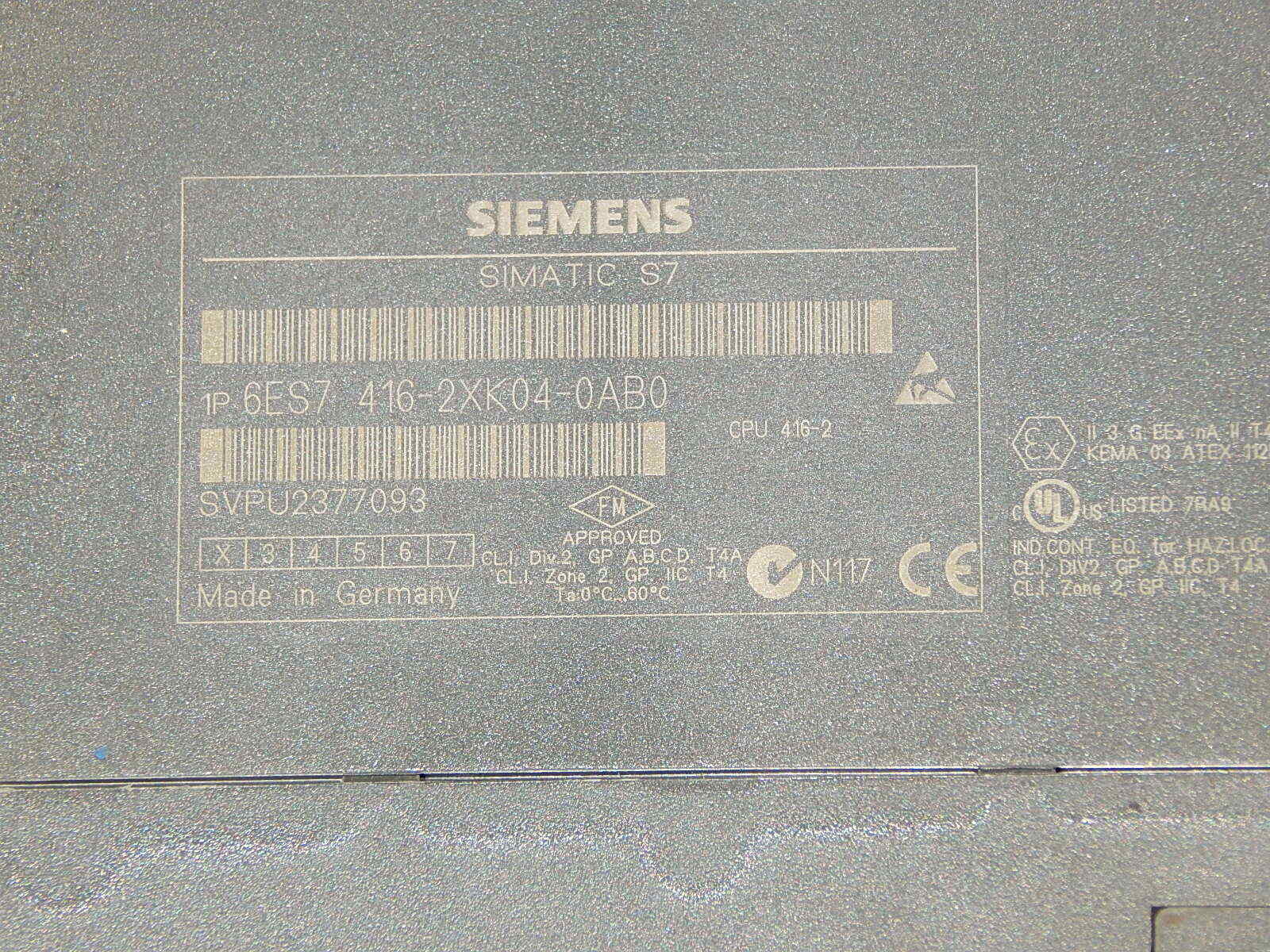  Siemens  CPU   6ES7 416-2XK04-0AB0 / E-Stand: 02 +Speicher  6ES7952-1AK00-0AA0