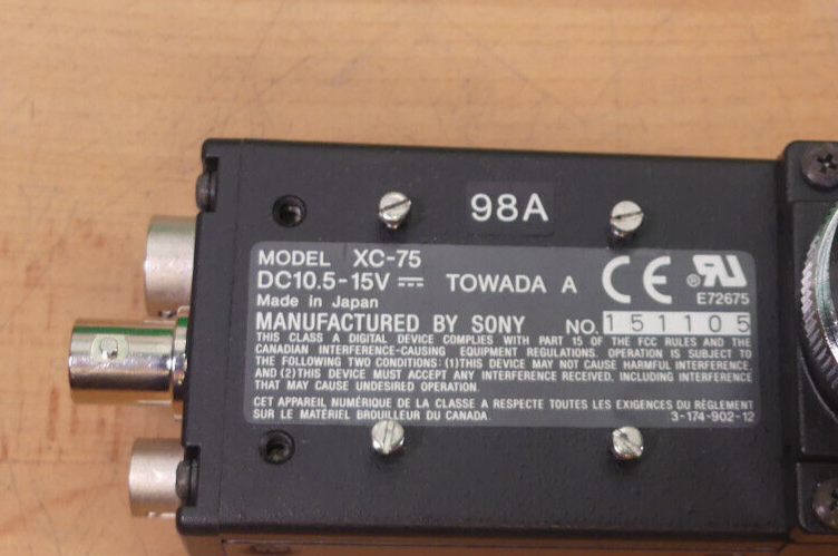 Sony Module Tested Ccd Video Camera Functional XC-75L