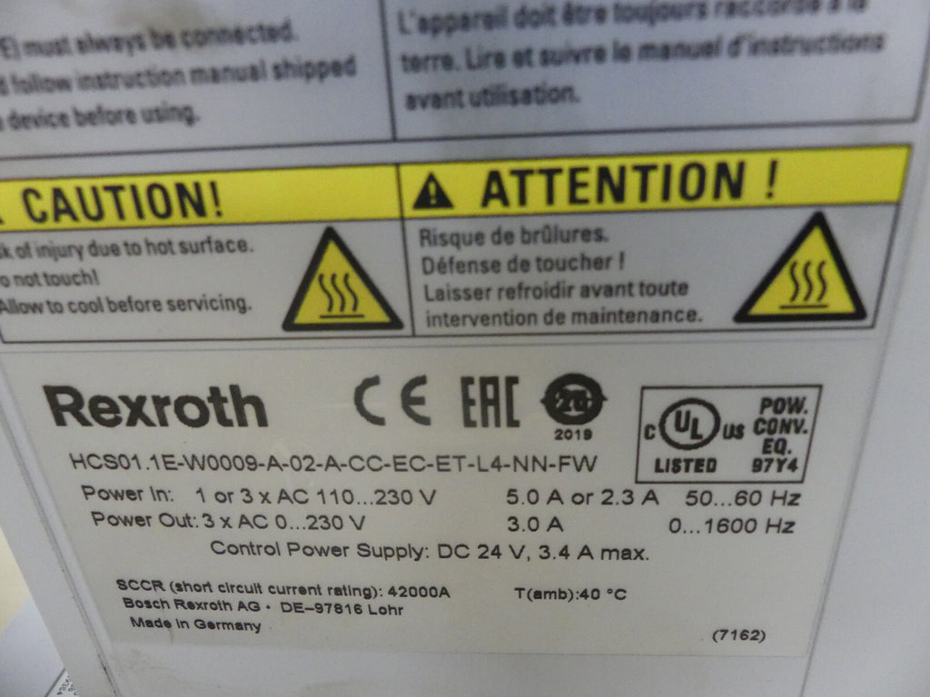 REXROTH HCS01.1E-W0009-A-02-A-CC-EC-ET-L4-NN-FW