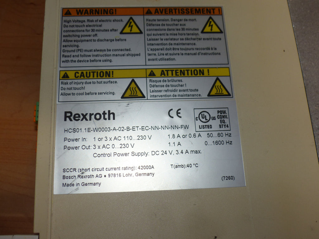 Rexroth HCS01.1E-W0003-A-02 B-ET-EC-NN-NN-NN-FW