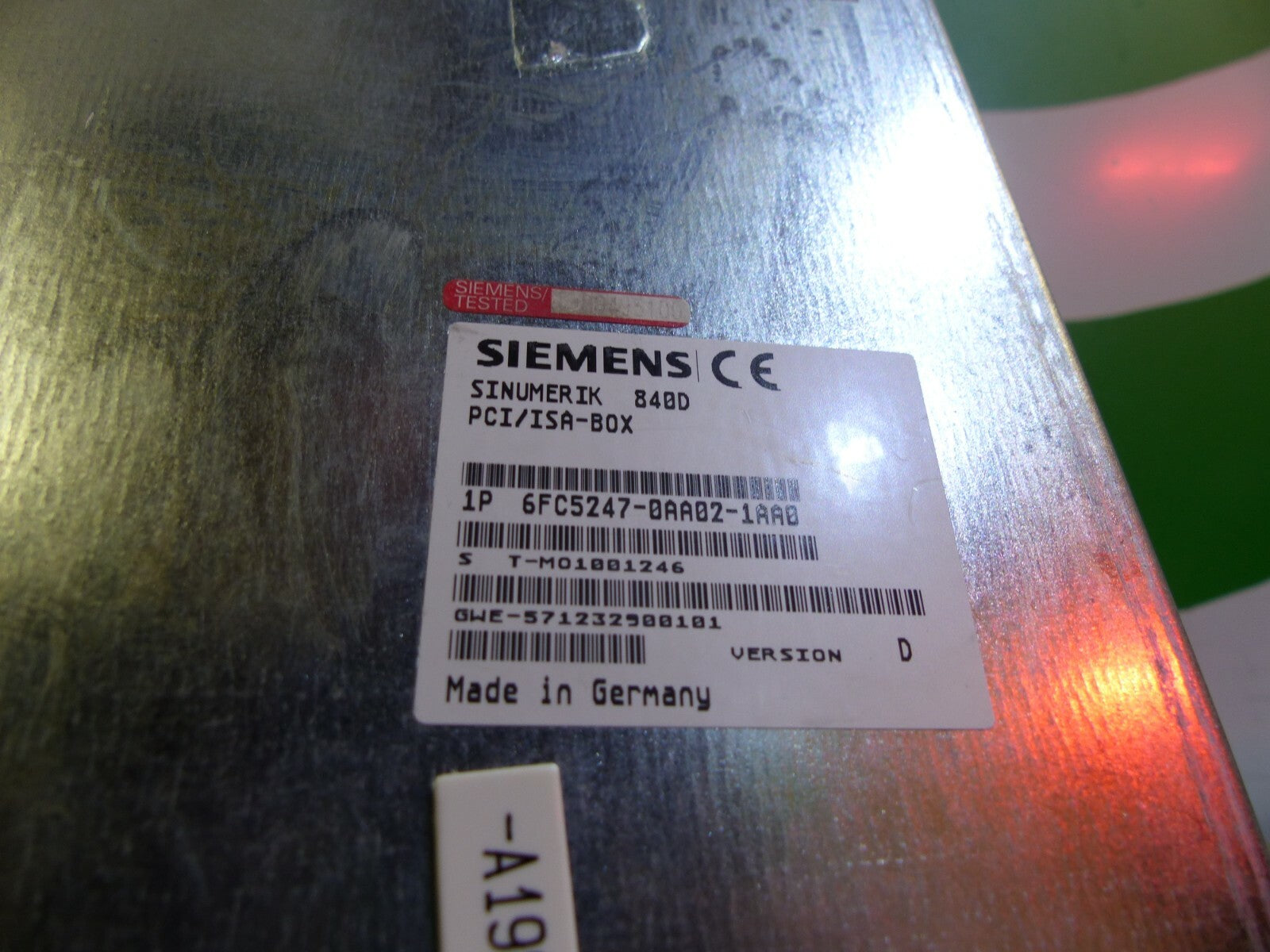 Siemens Sinumerik 840D 6FC5247-0AA02-1AA0 Ver:D PCI/ISA-BOX