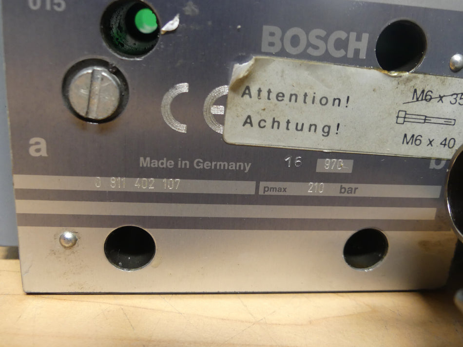 Patronenventil Bosch 0811 402 107 / 210 bar