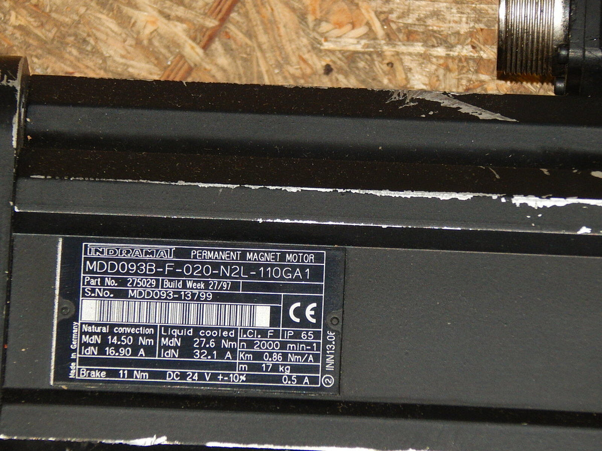  Indramat MDD093B-F-020-N2L-110GA1 Permanent Magnet Motor  used