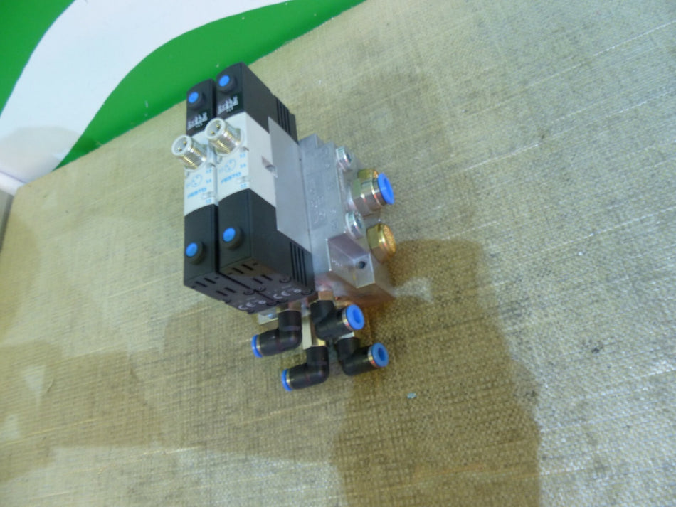 FESTO 2x VSVA-B-B52-H-A2-1R5L + 2x NEV-02-VDMA 161 112 + 2x NAW-1/8-02-VDMA