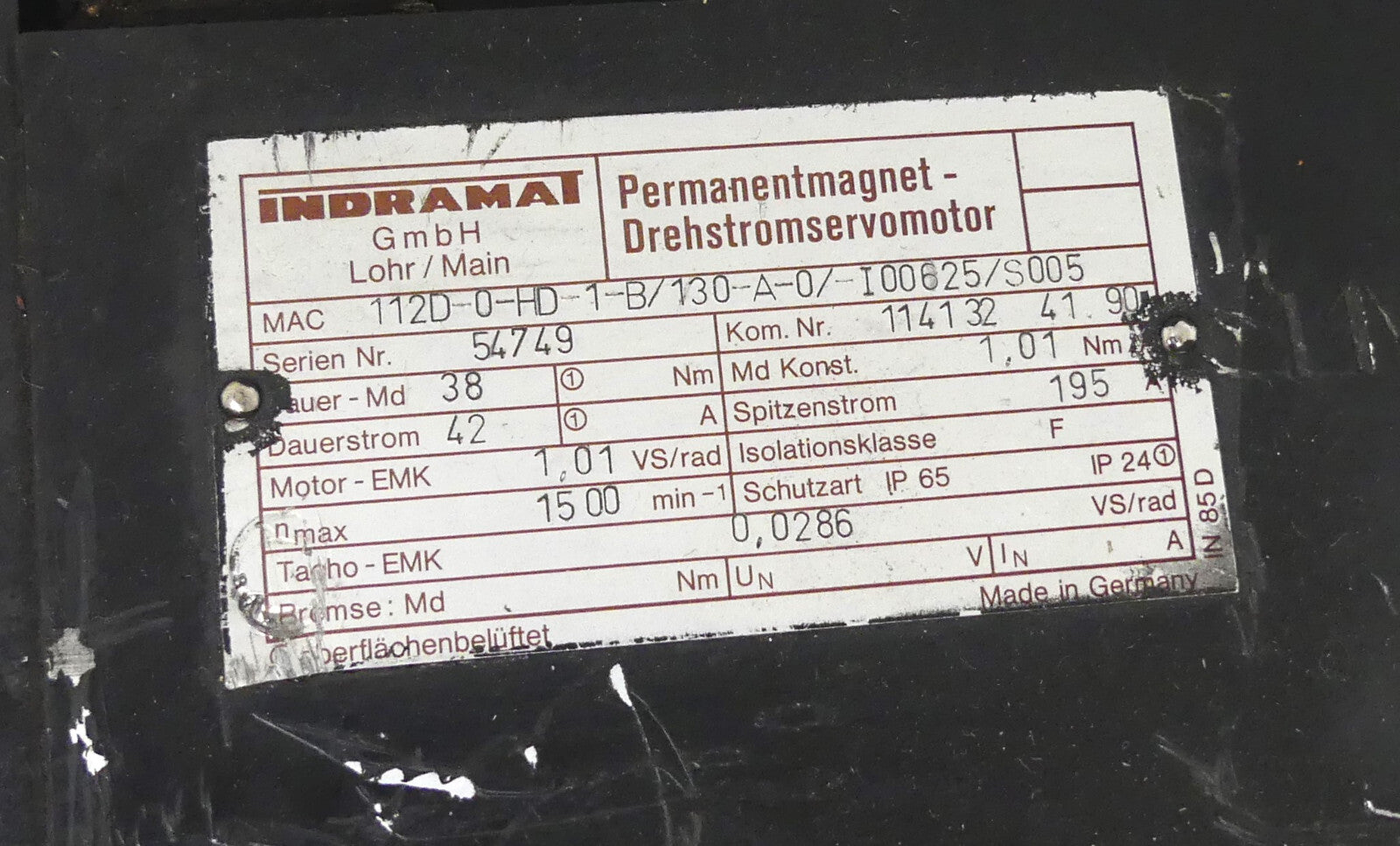 INDRAMAT MAC112D-0-HD-1-B/130-A-0/-I00625/S05