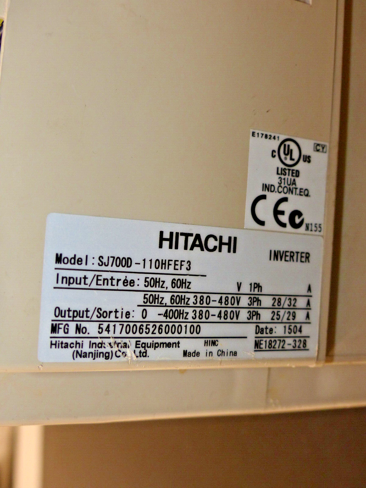 Hitachi SJ700D-110HFEF3 used ohne deckel s.Bilder
