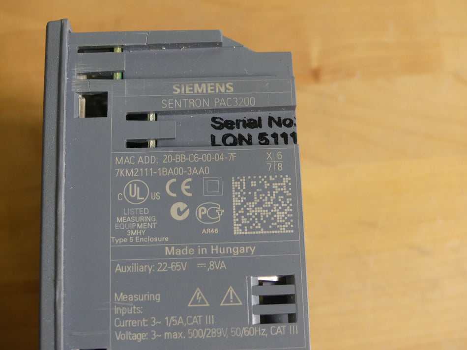 Siemens SENTRON PAC3200  7KM2111-1BA00-3AA0 7KM2 1111BA003AA0