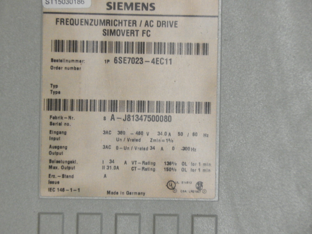  SIEMENS Simovert VC Wechselrichter 6SE7023-4EC11 used  s.Bilder