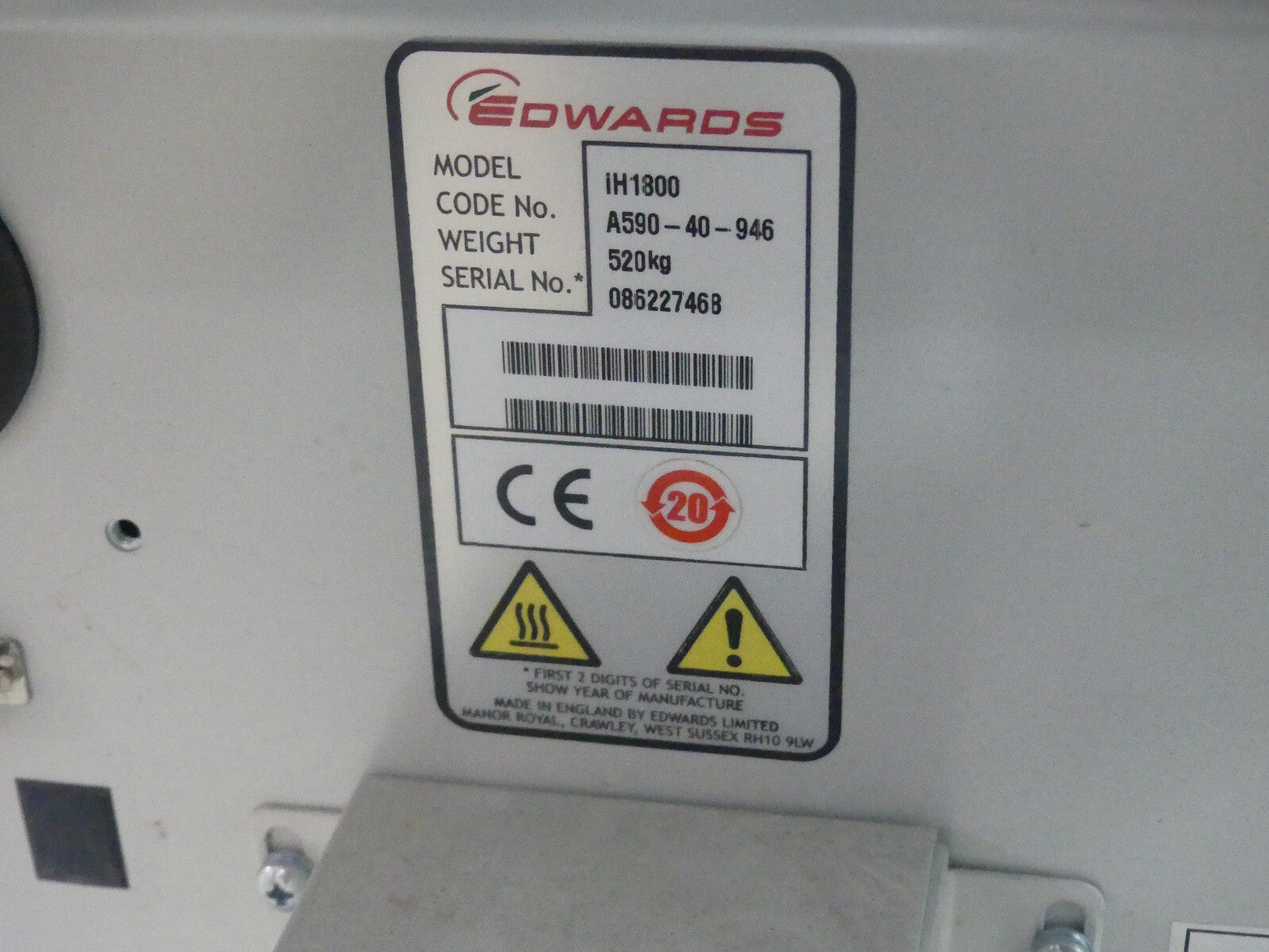 Pumpe Edwards IH1800, gebraucht, guter Zustand