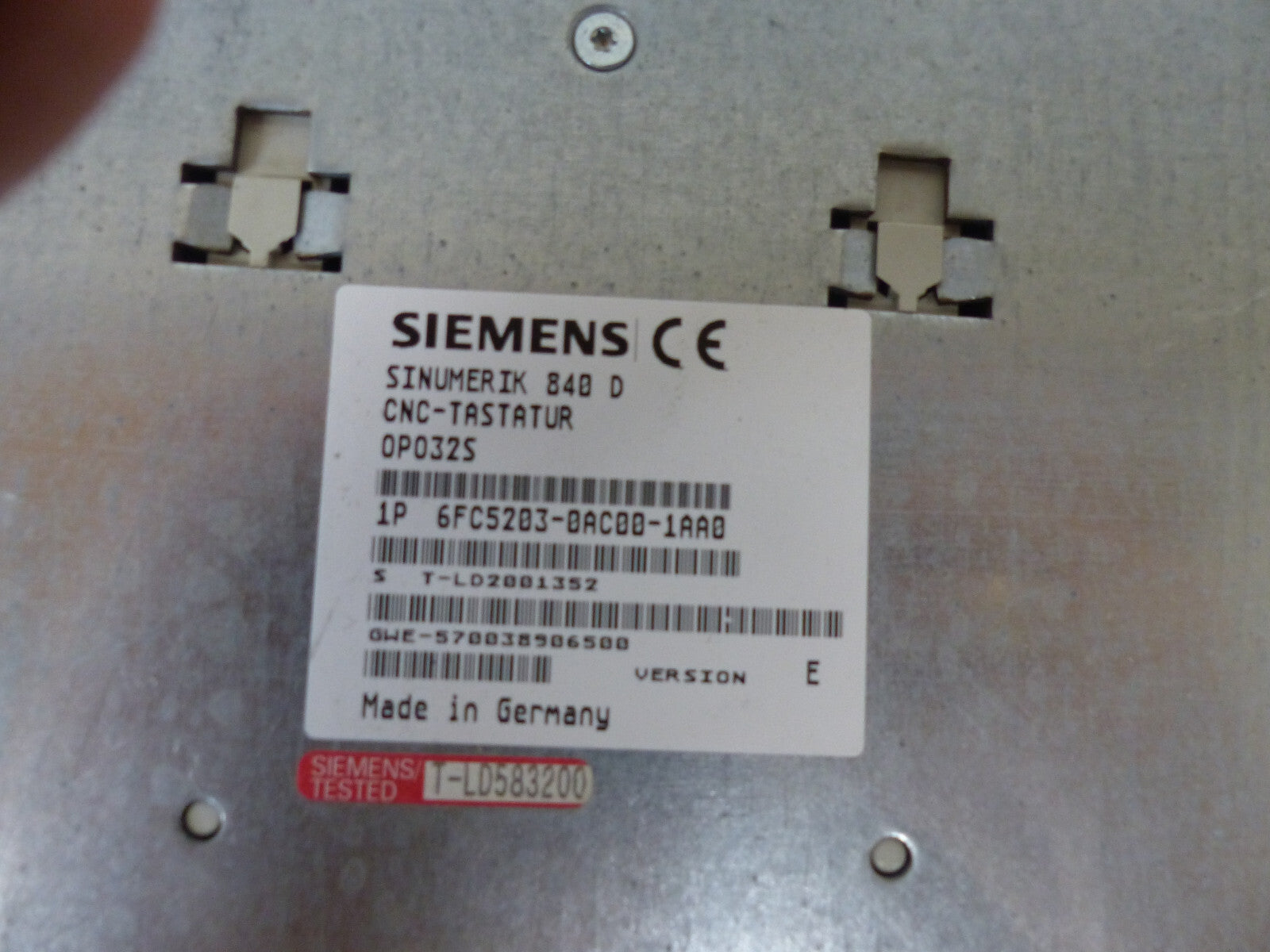 SIEMENS SINUMERIK 840 D CNC-TASTATUR 0P0325