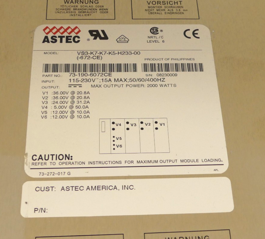 ASTEC VS3-K7-K7-K5-H233-00 (-672-CE)